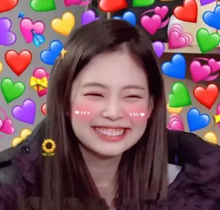 🌟 mulher, sorrindo, corações, amor, fofo, kawaii, feliz telegram sticker
