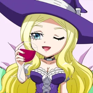 🌙 wiedźma, anime, kobieta, magia, blond włosy telegram sticker