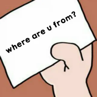 🥐 where are u from? pertanyaan, percakapan, lokasi, salam, perjalanan, perkenalan telegram sticker