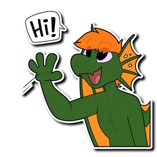 👋 Hi! dragão, furry, saudação, oi, acenando telegram sticker