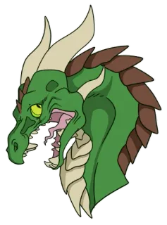 😱 dragon, créature, monstre, fantaisie, mythique, reptile, vert whatsapp sticker