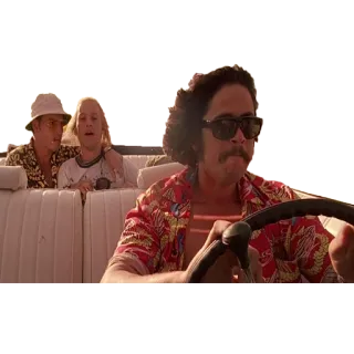 🚘 Fear and Loathing in Las Vegas movie, gonzo journalism, drugs, Johnny Depp, Raoul Duke whatsapp sticker