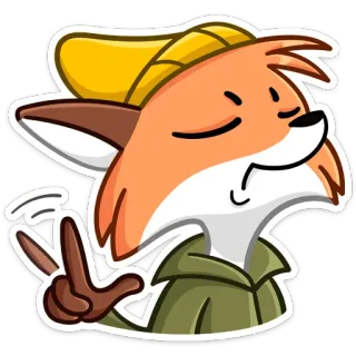 ☝️ rubah, hewan, kartun, karakter, gestur, ofensif whatsapp sticker