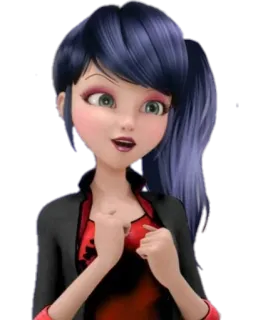 ✊ Marinette Dupain-Cheng Miraculous: Tales of Ladybug & Cat Noir Аниме, Мультфильм, Девушка, Маринетт, Леди Баг и Супер-Кот, Портрет telegram sticker