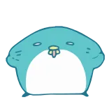 🤪 anjing laut, lucu, binatang, biru, kartun, kawaii telegram sticker