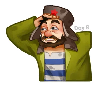 😓 Day R Sowjetisch, Kommunist, Ushanka, Russisch, Russland, Mütze, Militär telegram sticker