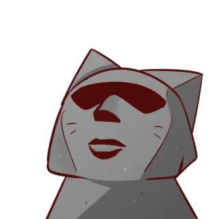 😐 แมว, แว่นกันแดด, การ์ตูน, สัตว์, ตลก telegram sticker