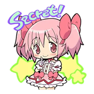 🤐 Madoka Kaname Puella Magi Madoka Magica Secret! 애니메이션, 귀여운, 카와이, 마법소녀, 비밀, 마도카 telegram sticker