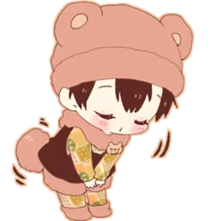 🤔 Anime, Kawaii, Słodkie, Miś, Chibi telegram sticker