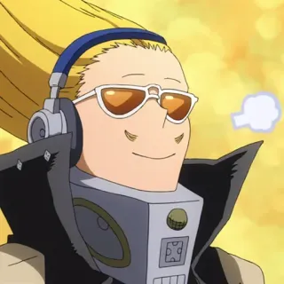 🤟 Present Mic My Hero Academia Аниме, Моя геройская академия, Present Mic, Персонаж, Наушники, Улыбается whatsapp sticker