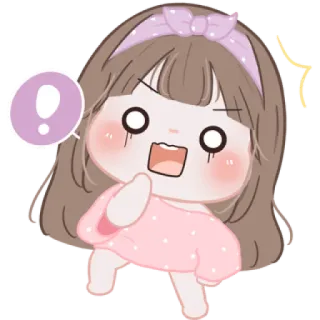 🍪 cartoon, anime, sticker, cute, girl, exclamation telegram sticker