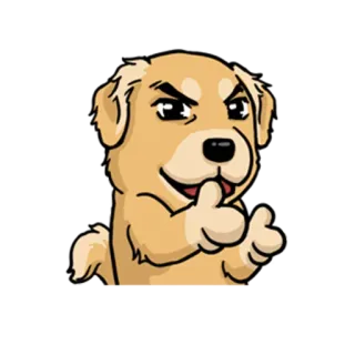 👉 hond, geheim, ssst, plannen, cartoon hond, golden retriever telegram sticker