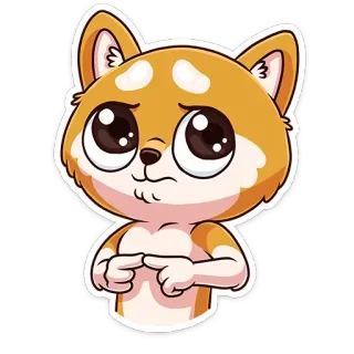 🙁 cane, carino, animale, shiba inu, cucciolo, adesivo whatsapp sticker