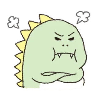 🎋 dinosaure, colérique, dessin animé, autocollant telegram sticker