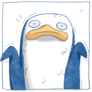 🤷‍♀️ anatra, cartone animato, uccello, divertente, fumetto, animale telegram sticker