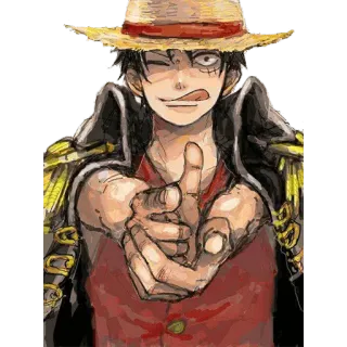 🔫 Monkey D. Luffy One Piece Anime, Manga, One Piece, Luffy, Pirate, Chapeau de paille whatsapp sticker