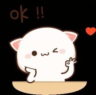 👌 ok !! ok, carino, gatto, kawaii, animale, adesivo telegram sticker
