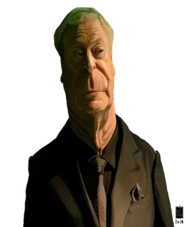 😏 Michael Caine актер, портрет, мужчина, костюм, знаменитость, произведение искусства telegram sticker