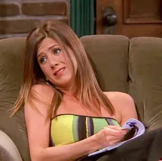 😬 Rachel Green Friends rachel green, friends, jennifer aniston, sitcom 90s, série tv, personnage, sitcom whatsapp sticker