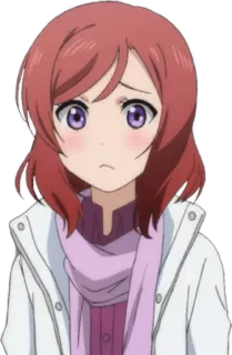 😕 Maki Nishikino Love Live! Anime, Personaggio, Maki Nishikino, Love Live, Kawaii, Carino, Ragazza whatsapp sticker