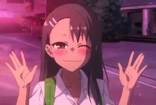 👋 Nagatoro Don't Toy with Me, Miss Nagatoro อนิเมะ, นางาโทโระ, ไวฟุ, ผู้หญิง, น่ารัก, โบกมือ whatsapp sticker