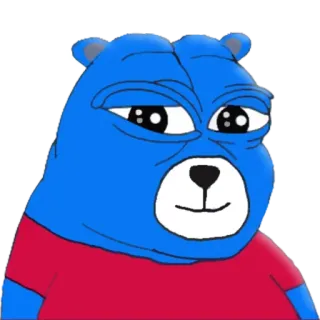 🙂 bear, blue, cartoon, meme whatsapp sticker