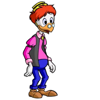 💥 Fenton Crackshell-Cabrera DuckTales desenho animado, pato, óculos, DuckTales, Fenton Crackshell, animado whatsapp sticker