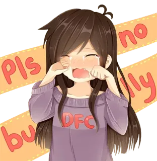 😭 pls no bully Anime, Llorar, Llorando, Triste, Bullying, Suplicando, Manga telegram sticker