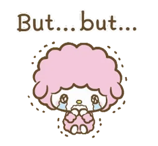 😊 But...but... mono, llorando, triste, dibujos animados, kawaii telegram sticker
