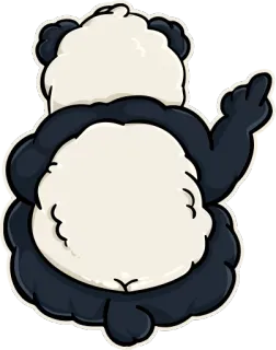 🖕 panda, middle finger, offensive, cartoon, animal telegram sticker