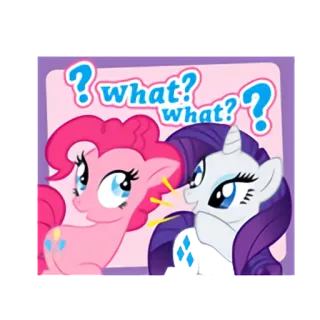 🙄 Pinkie Pie My Little Pony what? what? My Little Pony, Pinkie Pie, kreskówka, naklejka, kucyk, Rarity telegram sticker
