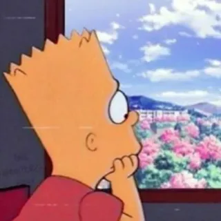 🌹 Bart Simpson The Simpsons bart simpson, cartoon, thinking, the simpsons, animation telegram sticker