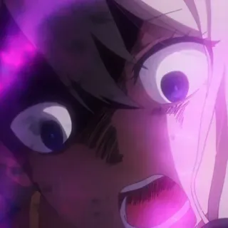 😱 Anime, Gezicht, Uitdrukking, Schok, Schreeuw, Anime meisje, Cartoon, Personage whatsapp sticker