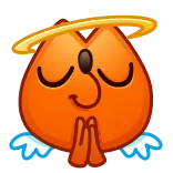 😇 Emoji, Anjo, Rezando, Auréola, Asas, Fofo whatsapp sticker