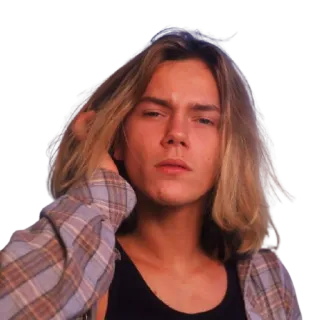 😌 River Phoenix river phoenix, actor, años 90, celebridad, retrato telegram sticker