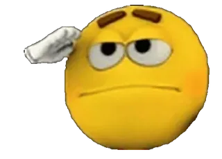 🫡 Эмодзи, Приветствие, Желтый, Мультфильм, Грустный, Перчатки telegram sticker