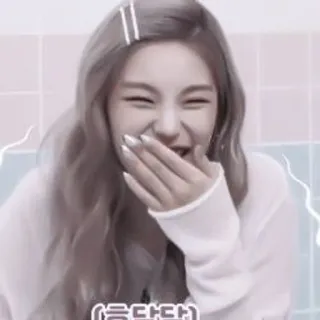 💋 음답답 phụ nữ, Hàn Quốc, cười, mỉm cười, tóc, chân dung telegram sticker