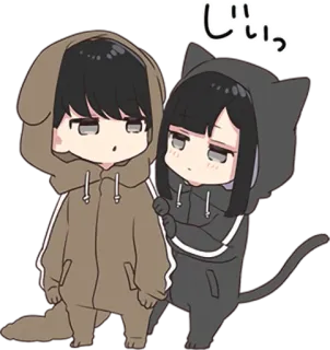 🤗 じいっ Anime, Chibi, Dễ thương, Nhân vật, Kawaii telegram sticker
