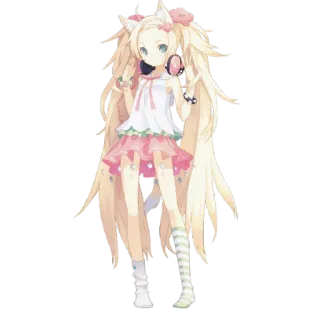 🎧 Fille anime, Kawaii, Mignon, Manga, Illustration, Art numérique, Oreilles telegram sticker