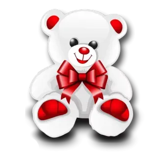 😢 nounours, ours, jouet, noeud rouge, mignon telegram sticker