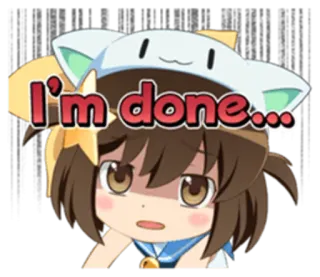 👧 I'm done... anime, cartoon, exhausted, done, sticker, cute telegram sticker