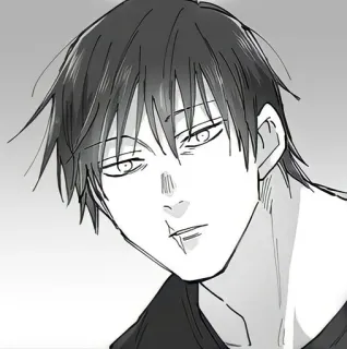 😐 Anime, Manga, Emo, Portrait, Monochrome, Garçon, Homme telegram sticker