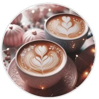 ☕ cà phê, latte art, trái tim, thức uống, đồ uống, quán cà phê whatsapp sticker