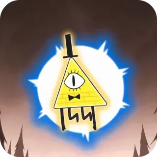 👁 Bill Cipher Gravity Falls บิล ไซเฟอร์, แกรวิตี้ฟอลส์, การ์ตูน, สามเหลี่ยม, ตัวละคร, ปีศาจ telegram sticker