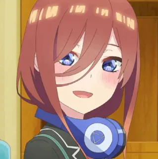 🐾 Miku Nakano The Quintessential Quintuplets Anime, Manga, Cuffie, Carino, Ragazza, Miku Nakano, The Quintessential Quintuplets telegram sticker