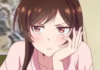 🌷 Anime, Dziewczyna, Kreskówka, Portret, Wyraz twarzy, Chizuru Ichinose telegram sticker
