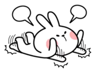 😭 coelho, fofo, coelhinho, animal, desenho animado telegram sticker