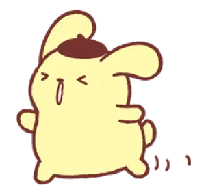 😞 Pompompurin dog, cartoon, cute, kawaii, happy telegram sticker