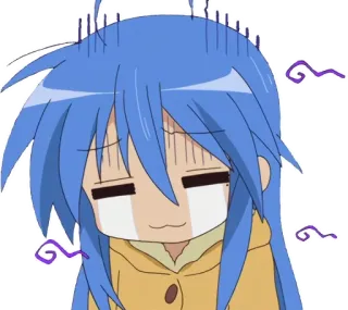 😭 Konata Izumi Lucky Star Anime, Manga, Kawaii, Triste, Llorando telegram sticker