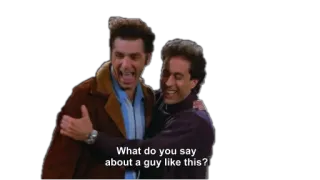 😊 Jerry Seinfeld Seinfeld What do you say about a guy like this? Seinfeld, friends, funny, comedy, tv show telegram sticker
